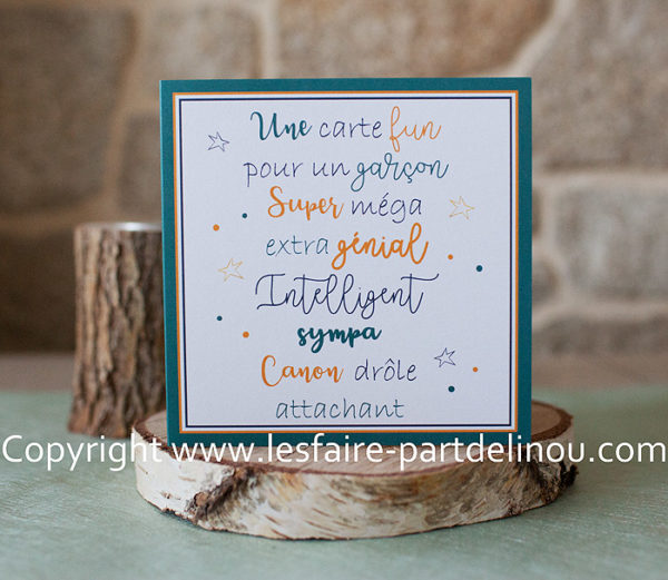 Carte ouvrante "Un garçon extra"