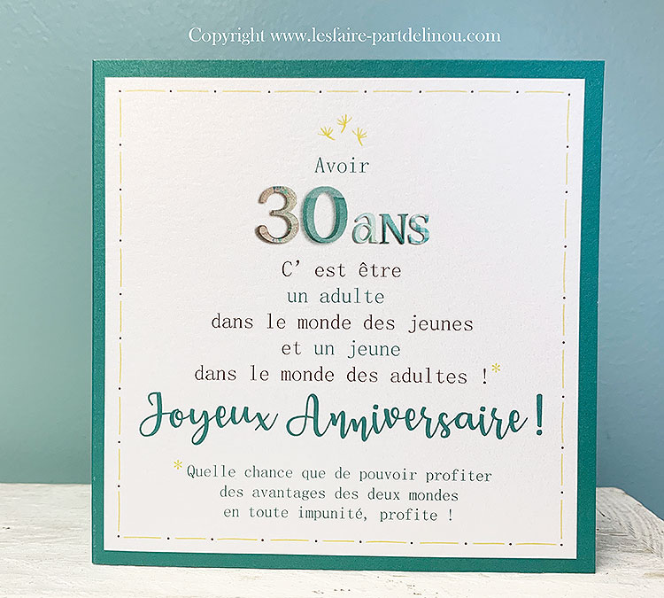 Carte anniversaire 30 Ans - e-Lokireg